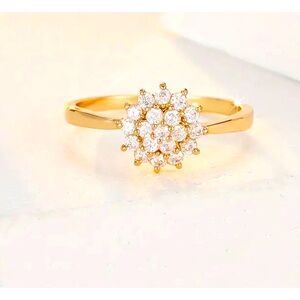 GOLDEN ZIRCONIA FLOWER RING
